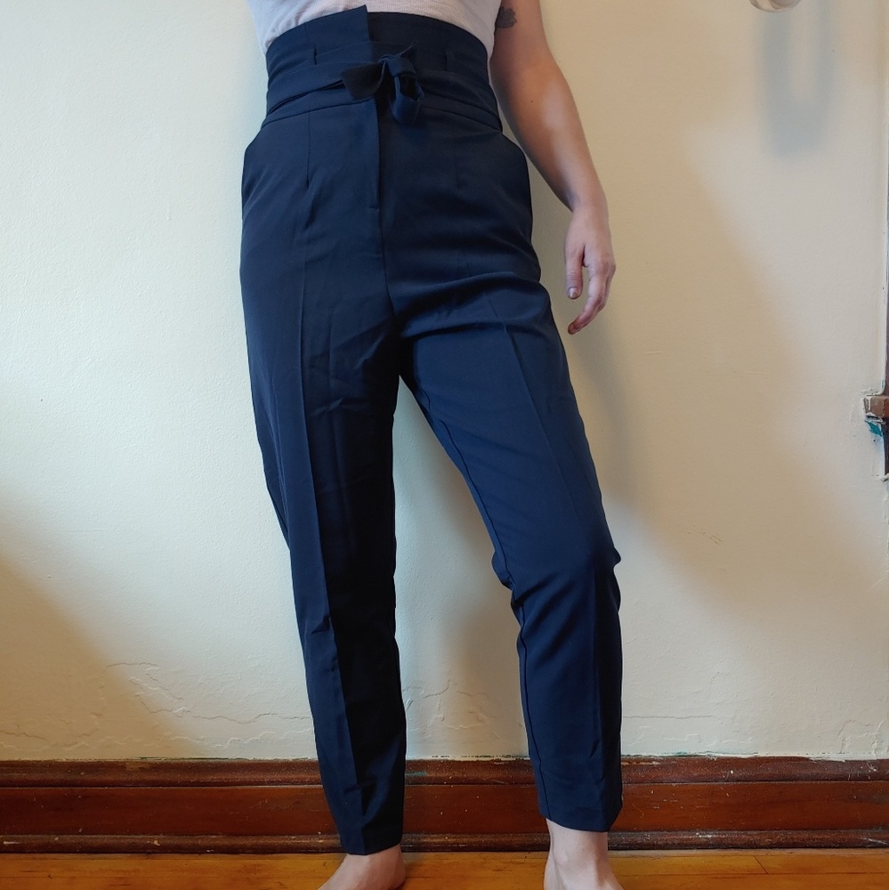 Super high waisted ASOS NWT navy trousers